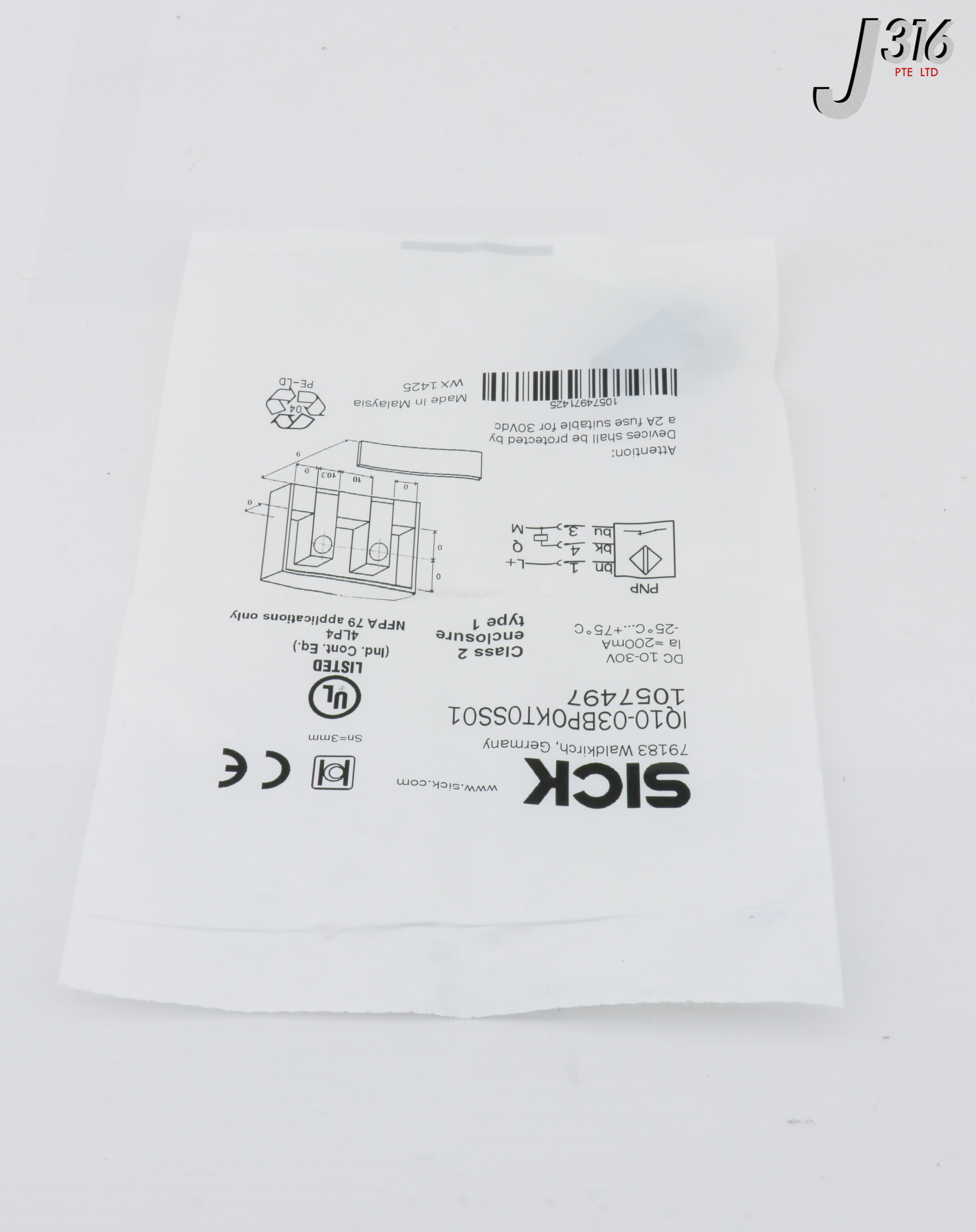 31346 SICK INDUCTIVE PROXIMITY SNSRS, IQB SERIES, 1057497 NEW IQ10